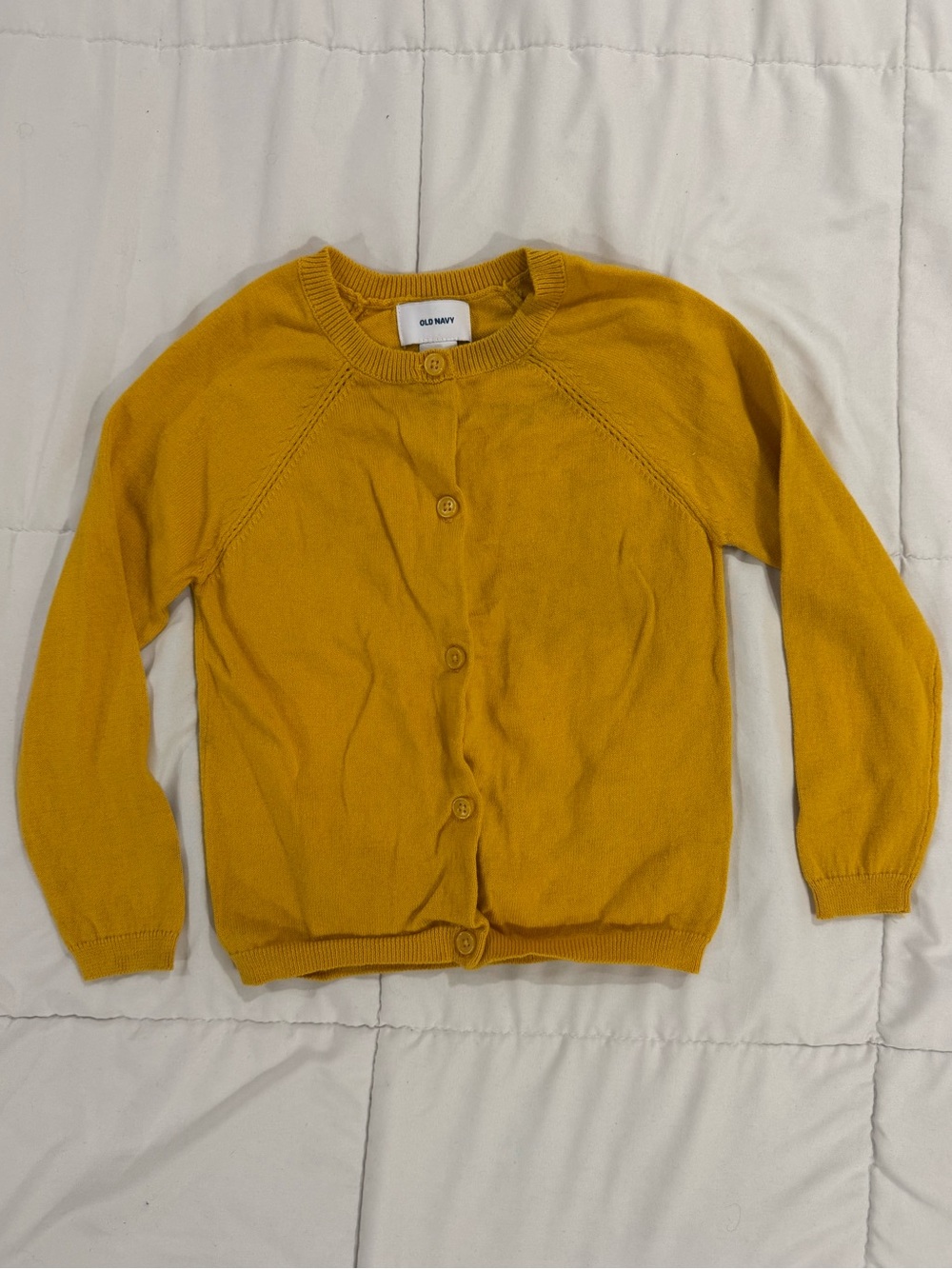 Old Navy Mustard Yellow Cotton Button-Front Sweater